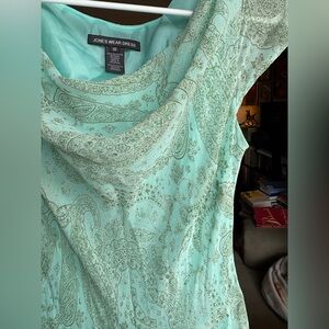 Jones wear mint green / teal Paisley Dress